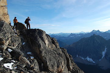 K and David crossed over from right hand gully to join Bob and Yumi