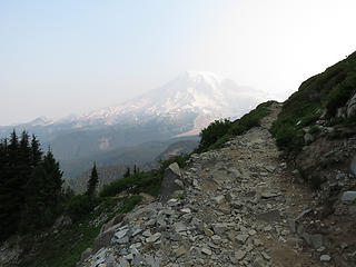 Hazy Rainier from trail