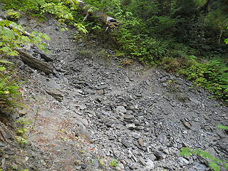 the trail crosses a few gully washouts, most were OK.