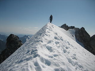 Jake on a cool snow rib near E Fury