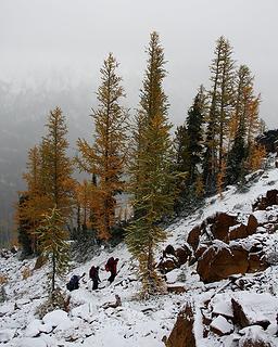 Backpackers returning to Ingalls Pass