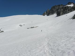 Justus working toward the glacier