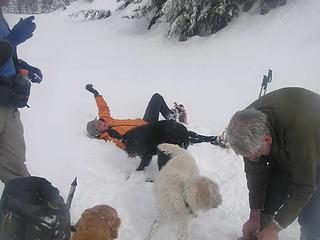 Bob showing Gusto the 2-legged roll