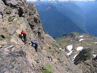 Scrambling class 3 rock on Crater