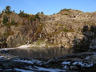 Lower Tarn, with the Southwest Knoll at Left and Camp Promontory at right