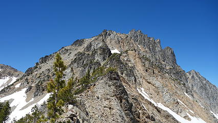 Looking up the east ridge