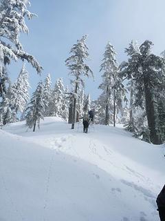 Ridge opens up closer to the summit