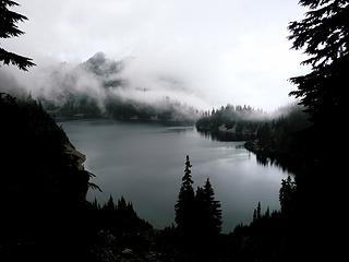 Snow Lake w/Wright Mountain peeking through the clouds