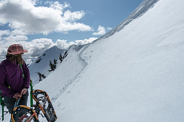 looking back toward the summit