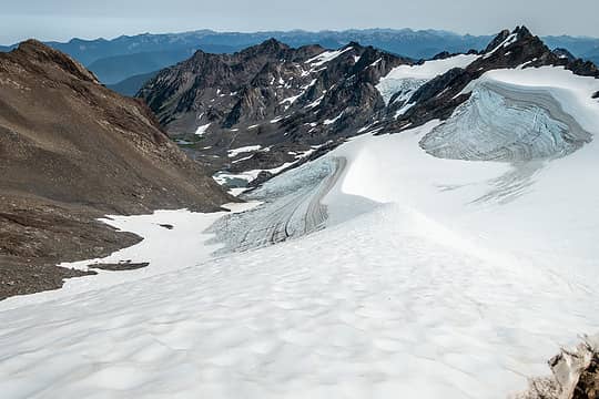 top of the glacier - steeper than it looks