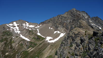 First views of the summit of Clark to the left