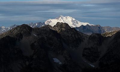 Glacier shines in the distance