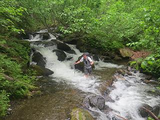 Fording Eagle Creek.