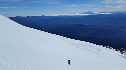 Colin below the summit of Mount St. Helens