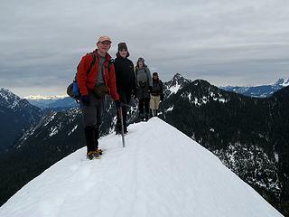 Mike, Lori, Lynn & Richard on the summit (no choice about standing single file)