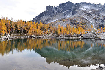 McClellan Peak reflected in Leprechaun Lake