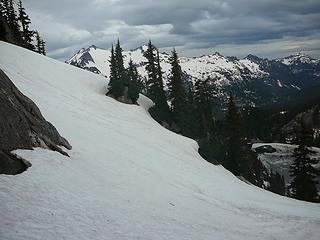 Steep snow on the way back to Tuck.