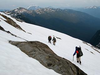 Hiking up to camp, with Jack Mtn and Stetattle Ridge ahead.