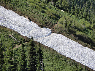 Look back at snow slope/crossing from Crystal Peak.