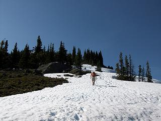 heading up the ridge