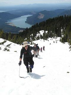 The "train" heading up the chute