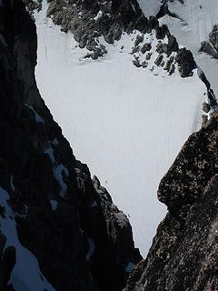 Climbers heading up to the Col as seen from Dragontail