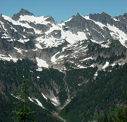 The Monte Cristos from Bald Eagle trail above Curry Gap