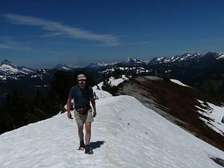 Barry on summit of Bench Mark (looking north)