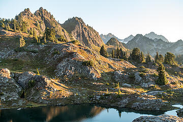 morning on the ridge, lacrosse basin and anderson in the distance