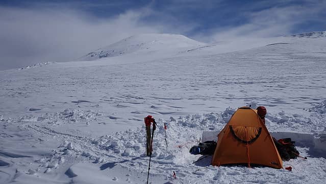 Camp 3 with the summit above