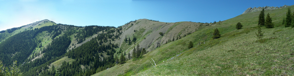 Panorama looking west from below Tyler Peak
