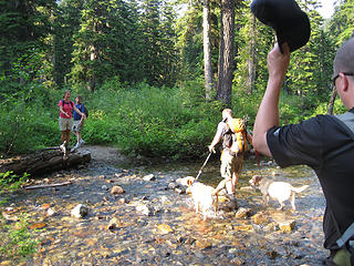 First stream crossing.