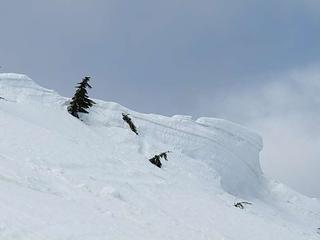 Cornice along the ridge