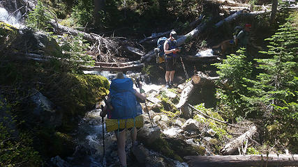 We quite changing into creek crossing shoes