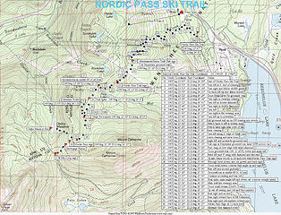 GPS map of the Nordic Pass Trail near Snoqualmie Pass.
