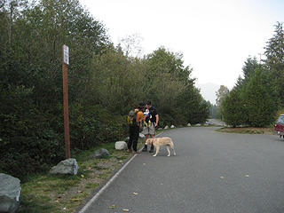 dicey runs up to greet Hiker Henry, the newest and youngest TNAB hiker! Oh, and moosefish and Tokul, too. ::)