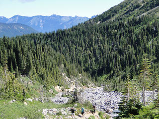 Views back down from above Glacier Basin.