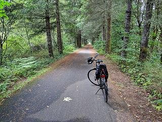 The Yelm-Tenino bike trail, a nice break from riding in traffic--sweet!