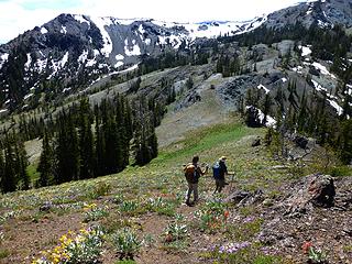 back down and back up to the ridge