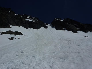 Our route down the couloir
