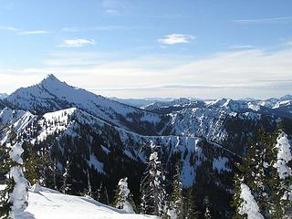 Jim Hill (pointy peak) with the ridge we were on last weekend