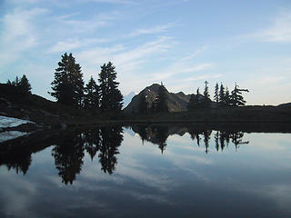 Reflection in tarn below Yellow Aster Butte