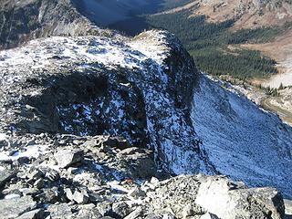 The blocky north face entrance to the sw slope