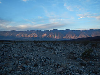 the eastern escarpment of the Inyo Range as viewed from Saline Valley with New York, Keynot, and Inyo peaks visible