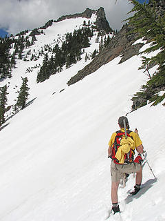 Traversing under the cliff bands