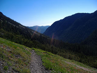 Looking down trail