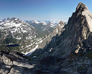 Panorama southwest from ridge crest