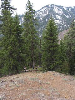 Heading up the steep lower slopes of the ridge (3500 ft)