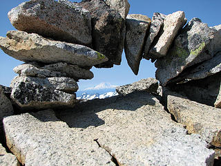 Rainier through the arch cairn