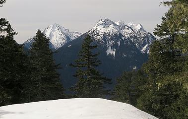 View of Washington, Jefferson & Pershing when we reached the ridge